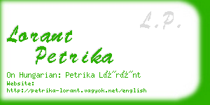 lorant petrika business card